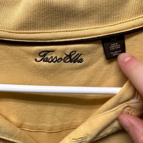 Tasso Elba Men's Classic Yellow Polo, Medium, Pre-owned - Picture 5 of 5